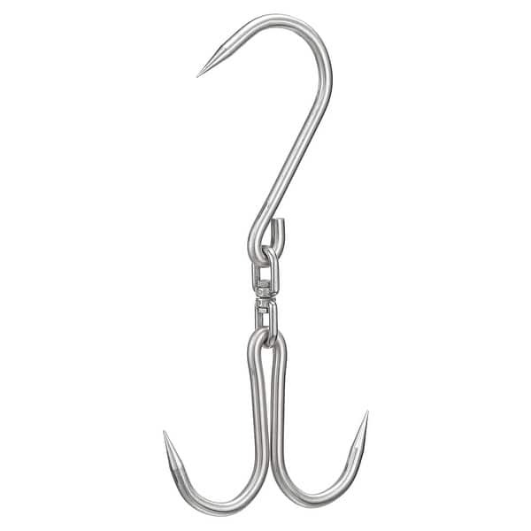 12.8" Double Meat Hooks, 0.39" Thickness Stainless Steel Swivel Meat